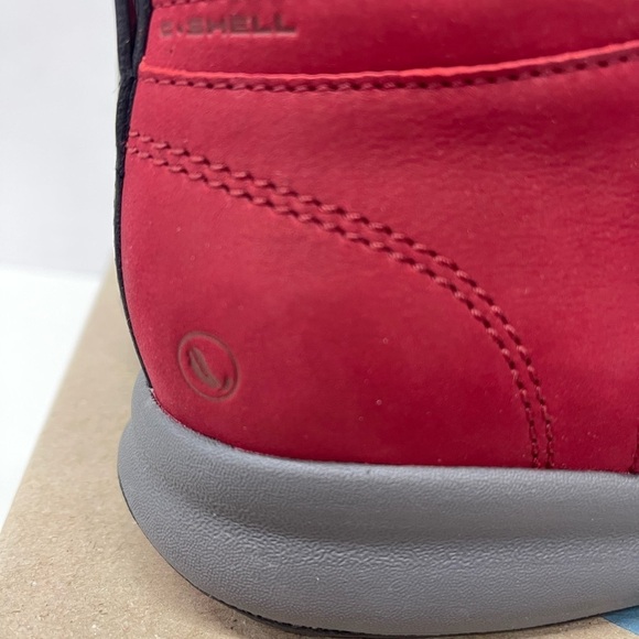 Clarks Unstructured Leather Lace-Up Boots - Un Adorn Walk in Red - Picture 5 of 8